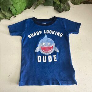 Sharp Looking Dude Shark Graphic Toddler T-Shirt By The Childrens Place 2T Cotto